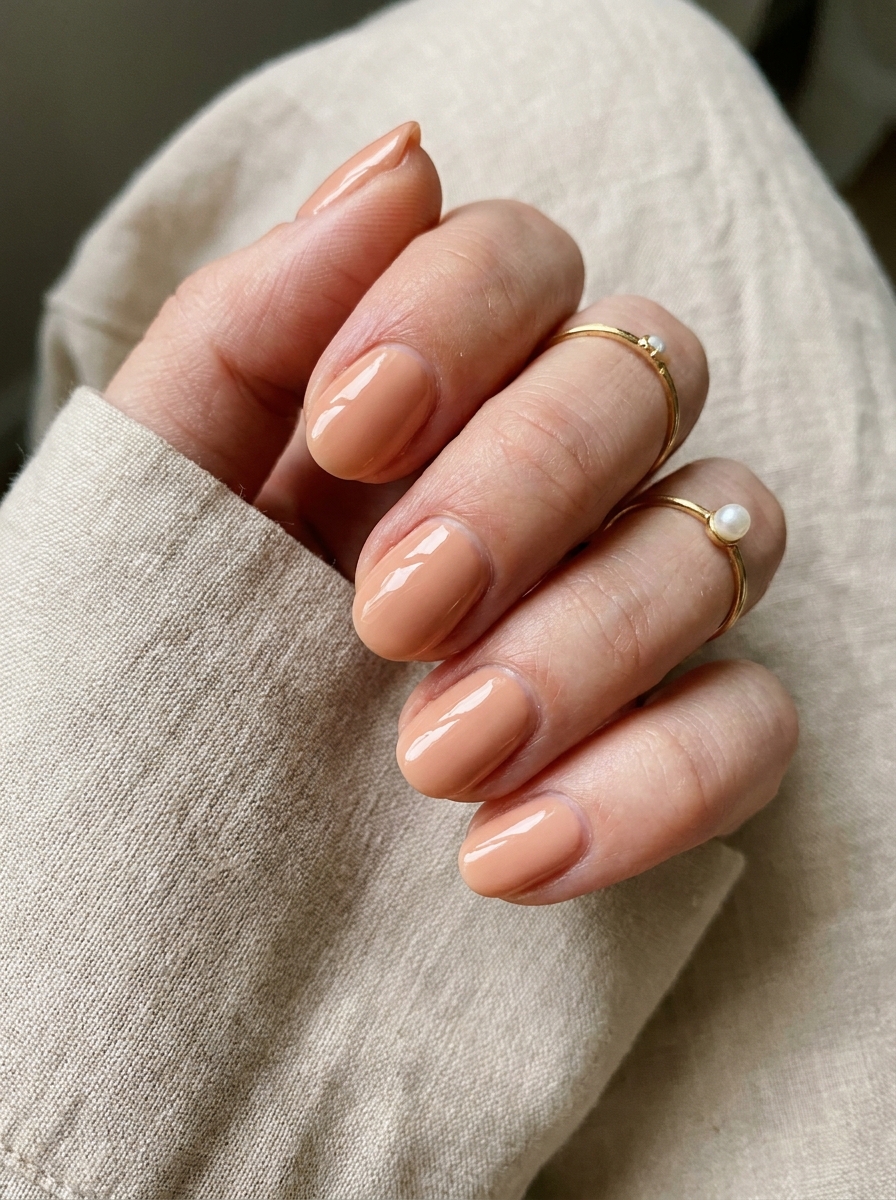 Peach Nude Nägel als Nude Nägel Inspiration 2026